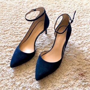 Antonio Melani Suede Navy D’Orsay Pumps